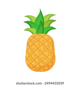 Ananas. Flache Vektorillustration der Ananas isoliert auf weißem Hintergrund