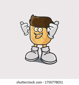 Pineapple food mascot character, mascot vector design, food illustration character