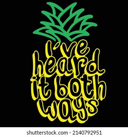 PINEAPPLE FORMED OF WORDS WITH YELLOW OUTLINED AND GREEN STEM ALSO OUTLINED