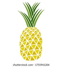 A pineapple. Fresh fruit. Doodle. Color vector illustration. Hand-drawn. Isolated on a white background. Bright decorative pineapples for your design.