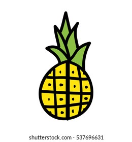 pineapple fresh fruit drawing icon vector illustration design