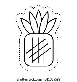 pineapple fresh fruit drawing icon vector illustration design