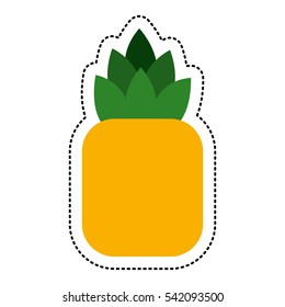 pineapple fresh fruit drawing icon vector illustration design