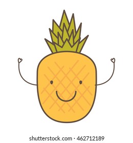 pineapple fresh fruit icon graphic isolated vector