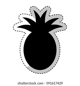 pineapple fresh fruit isolated icon