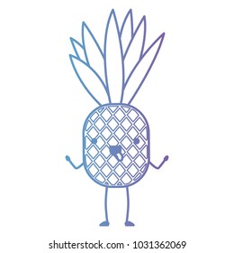 pineapple fresh fruit kawaii character