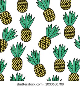 pineapple fresh pattern kawaii characters