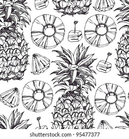 Pineapple fresh seamless pattern