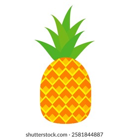 pineapple frui t vector. pineapple fruit vector collection. pineapple fruit illustration in flat style. fresh summer fruit.