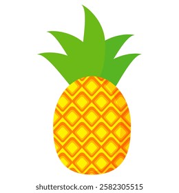 pineapple frui t vector. pineapple fruit vector collection. pineapple fruit illustration in flat style. fresh summer fruit.