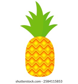 pineapple frui t vector. pineapple fruit vector collection. pineapple fruit illustration in flat style. fresh summer fruit.
