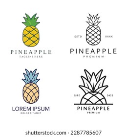 Pineapple Fruit Abstract Design Vector Illustration. Pineapple Fruit Creative Logo Icon.