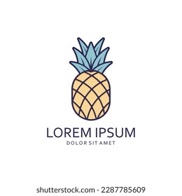 Pineapple Fruit Abstract Design Vector Illustration. Pineapple Fruit Creative Logo Icon.