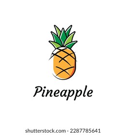 Pineapple Fruit Abstract Design Vector Illustration. Pineapple Fruit Creative Logo Icon.