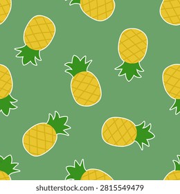 pineapple fruit background seamless pattern 