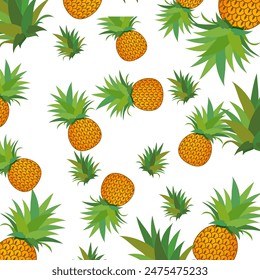 pineapple fruit background. pineapple fruit vector in flat style. fresh summer fruit.