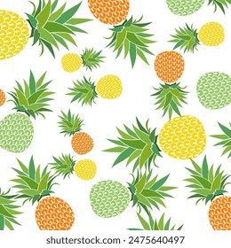 pineapple fruit background. pineapple fruit vector in flat style. fresh summer fruit.