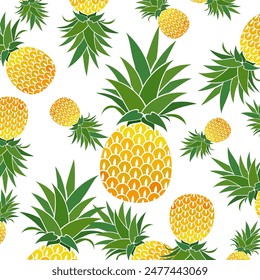 pineapple fruit background. pineapple fruit vector in flat style. fresh summer fruit.