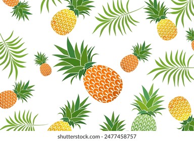 pineapple fruit background. pineapple fruit vector in flat style. fresh summer fruit.