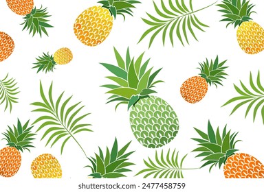 pineapple fruit background. pineapple fruit vector in flat style. fresh summer fruit.