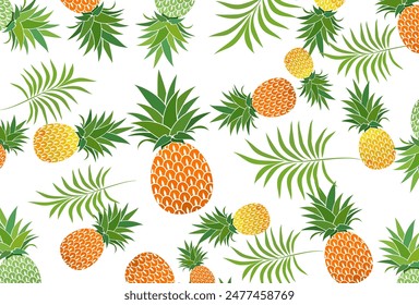 pineapple fruit background. pineapple fruit vector in flat style. fresh summer fruit.