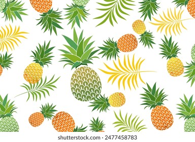 pineapple fruit background. pineapple fruit vector in flat style. fresh summer fruit.