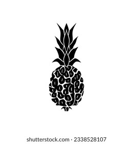 	
Pineapple fruit in black fill icon. Summer fruits for healthy lifestyle. Vector illustration cartoon flat icon isolated on white. Editable graphic resources for many purposes.