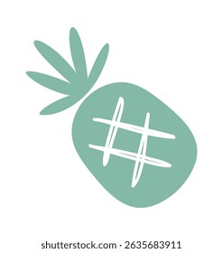 Elemento de diseño boho de la fruta de piña