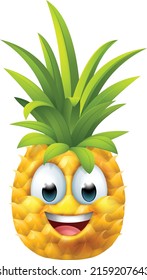 A pineapple fruit cartoon character emoticon mascot