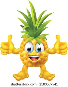 A pineapple fruit cartoon character emoticon mascot