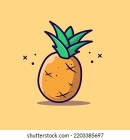 Pineapple Fruit Cartoon Icon Illustration