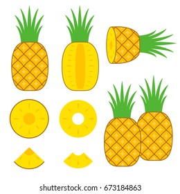Pineapple Fruit Cartoon Vector Design Stock Image