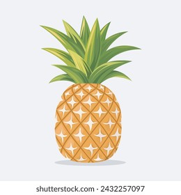 pineapple fruit cartoon vector illustration isolated on white background