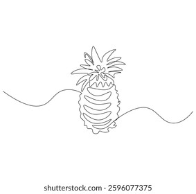 Pineapple fruit continuous line. Continuous one line drawing of Pineapple. Fresh pineapple concept. single line drawing