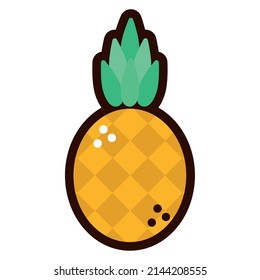 pineapple fruit doodle style icon