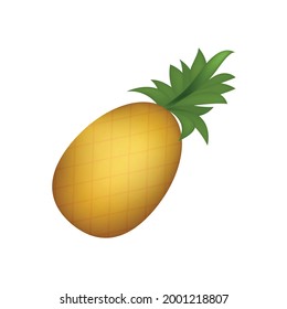 Pineapple Fruit Emoji Vector Design. Art Illustration Agriculture Food Farm Product. Pineapple isolated on white background. 