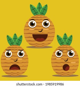 pineapple fruit expression vector illustration