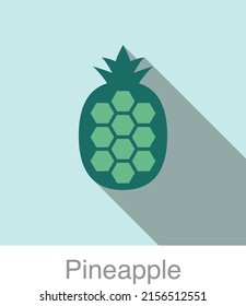Pineapple fruit flat icon, vector illustration
