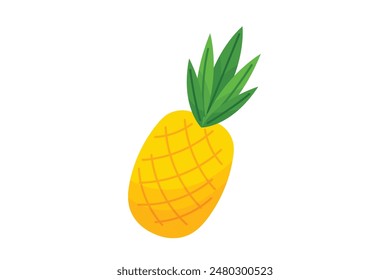 Ananasfrucht flache Aufkleber Design