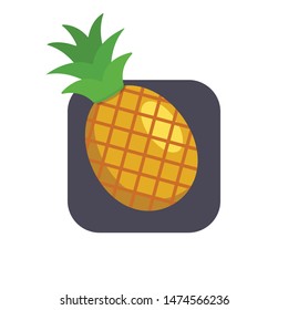 Pineapple fruit flat style vector illustration. 