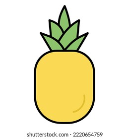 Pineapple fruit. Food. Vector icon.