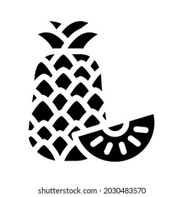 pineapple fruit glyph icon vector. pineapple fruit sign. isolated contour symbol black illustration