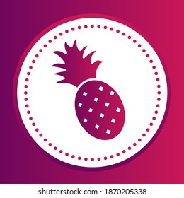 Pineapple fruit in gradient glyph icon style. Vector illustration fused pineapple icon color with the background. Colorful geometric shapes