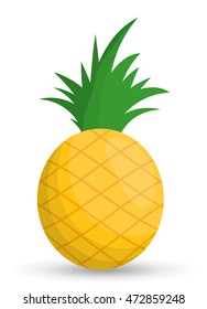 pineapple fruit healthy organic food icon. Colorful and flat design. Vector illustration