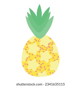 Pineapple fruit icon cartoon vector. Tropical food. Sweet summer