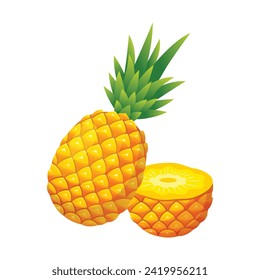 Pineapple fruit icon design. Fresh fruit