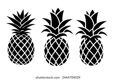 Ananasfrucht Icon Design, Zeichen, Symbol, Logo, Illustration, gesunde Frucht, Vektorgrafik Grafiken