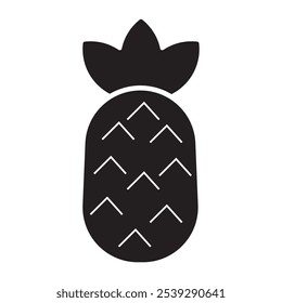 Ananas-Frucht-Symbol. frische Frucht einzeln auf weißem Hintergrund. Vektorgrafik.