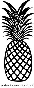 Icono de la fruta de la piña aislado en blanco
