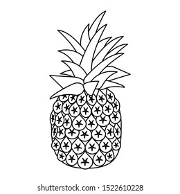pineapple fruit icon over white background, vector illustration